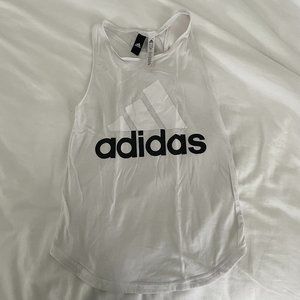 Adidas White Striped Tank Top Racerback XS